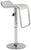 The sleek, barely-there lines of the Swivel Barstool add instant posh to any pad. it's white PVC and chrome construction...