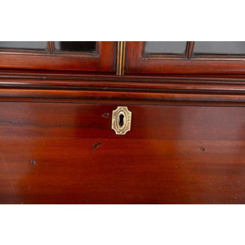 Georgian Secretaire with Bookcase in Mahogany, 1920s For Sale - Image 4 of 5