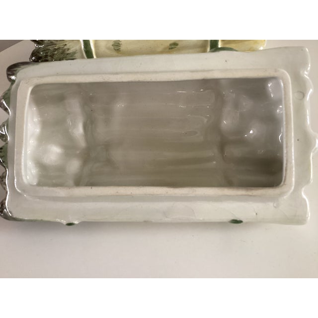 Majolica Style Covered Serving Dosh Shaped Like a Bunch of Asparagus For Sale - Image 9 of 11
