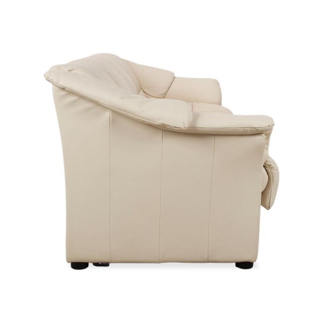 Oslo Leather Four-Seater Cream White Eggshell Sofa from Stressless For Sale - Image 14 of 17