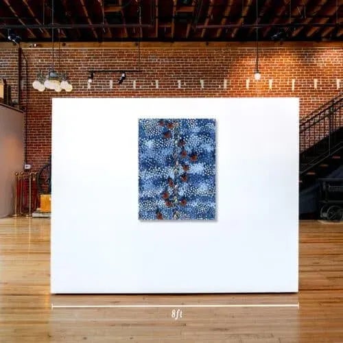 This is a one of a kind original mixed media (Acrylic, shibori dyed fabric, molded paper, plexiglass) abstract painting...