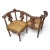 Antique Italian Renaissance Revival Carved Ornate Figural Walnut Button Tufted Tete-a-Tete Parlor Settee Newly...