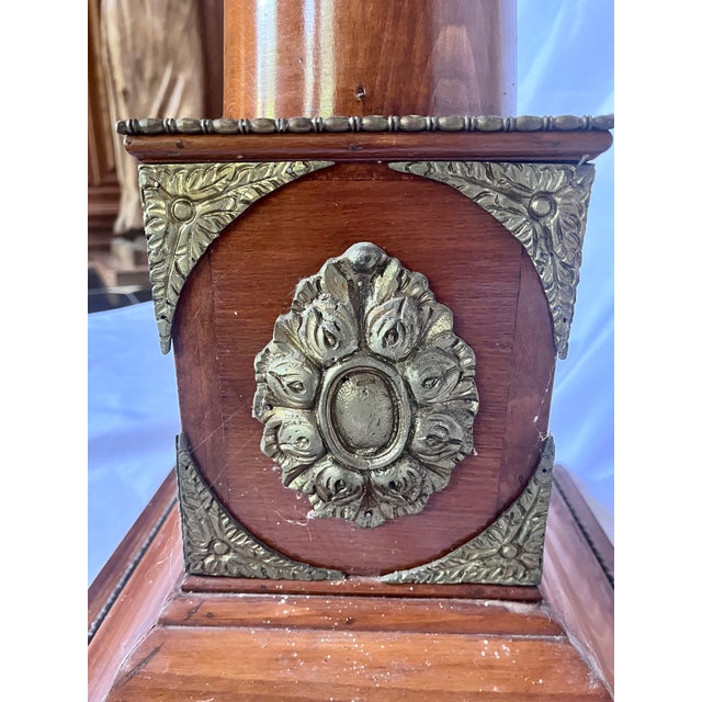 Antique Mahogany Neoclassical Pedestals on Plinth Bases - A Pair For Sale - Image 12 of 16