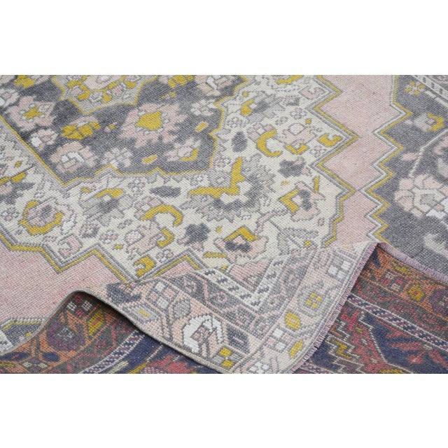 Vintage Turkish Anatolian Hand Knotted Wool Rug,4'1"X7'4" For Sale - Image 4 of 4