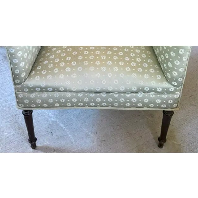 Green Regency Deep Seated Howard and Sons Style Library Arm Chair For Sale - Image 8 of 10