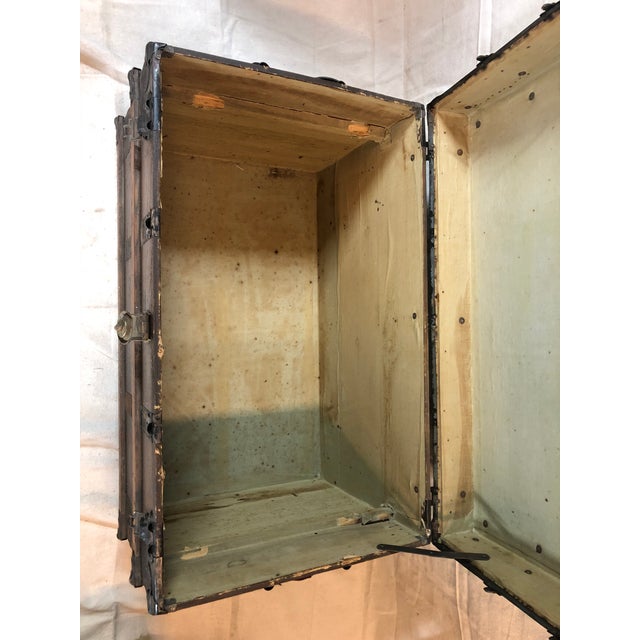 Antique Semi Round Top Steamer Trunk With Dividers Chairish