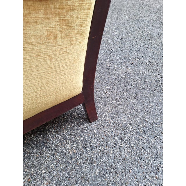 Dark Wood Armchair with Yellow Padded Cross-Backrest by Osvaldo Borsani for Arredamenti Borsani Varedo, 1939 For Sale - Image 15 of 18