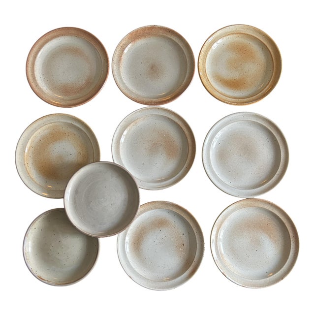 Flat Plates from Grès Du Marais, 1970s, Set of 10 For Sale