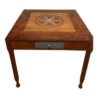 Hand Made 'Antiqued' Table With Pearl Inlay For Sale