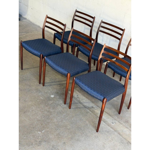 1960s In Style of J.l. Moller Set of 6 Model 78 Dining Chairs Solid Rosewood Denmark Mid-Century Modern 1960s For Sale - Image 5 of 15