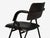 Jacques Adnet Attr., Folding Chair, Black Leather, Brass, France, 1950s For Sale - Image 4 of 10