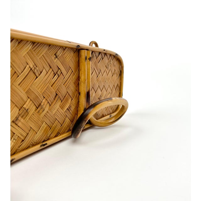 Mid-Century Rattan and Bamboo Coat Rack Stand, Italy, 1960s For Sale - Image 6 of 10