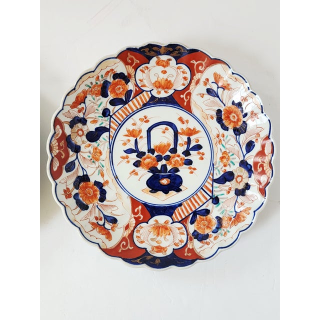 Antique 19th Japanese Meiji Period Scalloped Plates-a Pair For Sale - Image 4 of 11