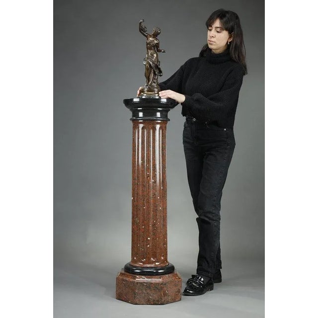 Late 19th Century Scagliola Cherry Red Column, 1890s For Sale - Image 9 of 12