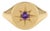 Gold Starburst Amethyst Signet Ring | Oval Face Celestial Ring | Minimalist Chunky Unisex Ring Us 7 For Sale
