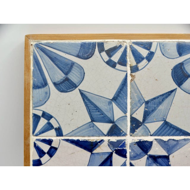 Traditional 18th-Century Hanging Framed Delft Star Tile Plaque For Sale - Image 3 of 9