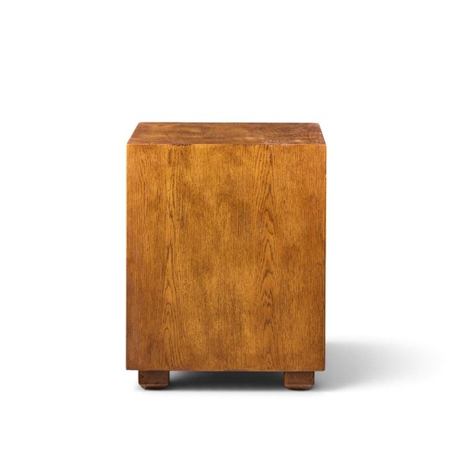 Henredon Henredon Campaign Mid Century Oak and Brass Nightstands - Pair For Sale - Image 4 of 12