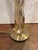 Stylish Revelation Multifaceted Table Lamp. Gold round base and hardware, multifaceted crystal body, white round shade....