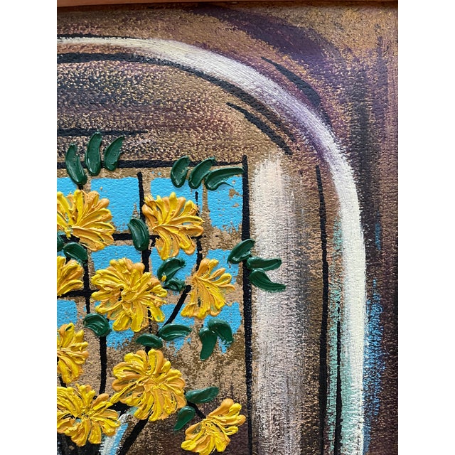 1970s Vintage Mid Century Modern Still Life Buffet Style Oil Painting For Sale - Image 5 of 13