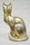 Vintage Hollywood Regency Silver & Gold Ceramic Cat Statue Figure For Sale - Image 10 of 12