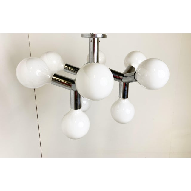 Gold Atomic Ceiling Lamp attributed to J.T. Kalmar, 1970s For Sale - Image 8 of 10