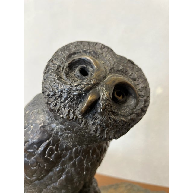 Bronze Owl Sculpture Signed Numbered For Sale - Image 9 of 9
