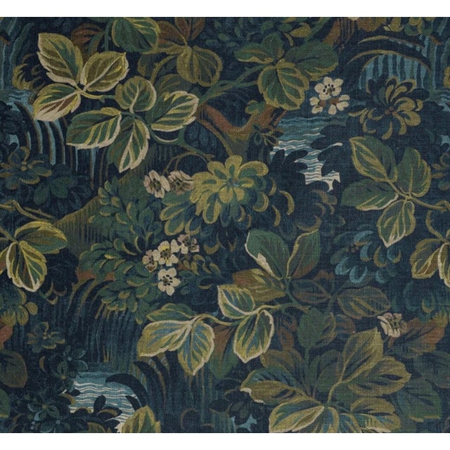 2020s Night Garden Linen Pillow Cover in Midnight For Sale - Image 5 of 5