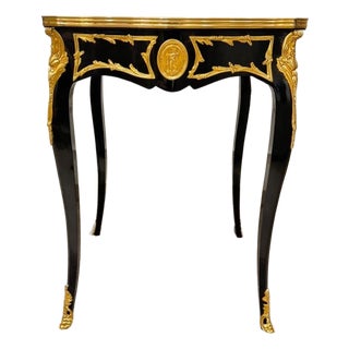 1960s Louis XV Style Side Table Gilt Bronze Accent, Custom Made For Sale