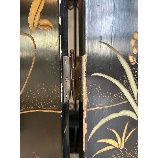 Banana leaves, palm fronds, birds in bamboo! This is a truly rare work of art. This hand painted stunner brings the jungle...