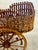 French Modernist Rattan Bar or Flower Cart with Bottle Holders For Sale - Image 16 of 18