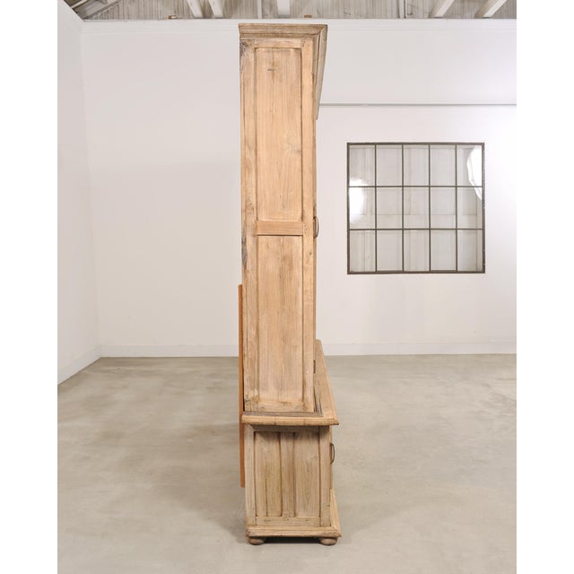 Country French Bleached Oak Bookcase Bibliotheque Cabinet 8 Ft For Sale - Image 4 of 18