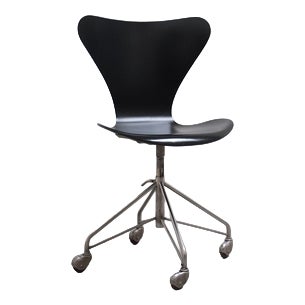 1st Edition 3117 Swivel Desk Chair by Arne Jacobsen for Fritz Hansen, 1955 For Sale