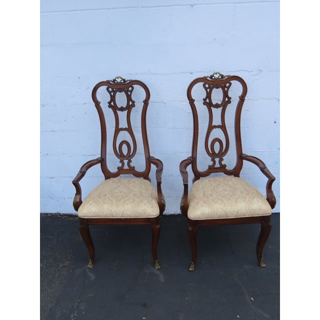 French Set of Dining Table Two Leaves and Six High Back Chairs 6664 For Sale In Miami - Image 6 of 18