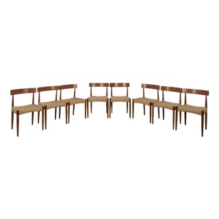 Mid-Century Modern Dining Chairs by Arne Hovmand-Olsen for Mogens Kold, 1960s, Set of 8 For Sale