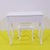 White White Wooden Table with Stool and Flower Knobs For Sale - Image 8 of 9