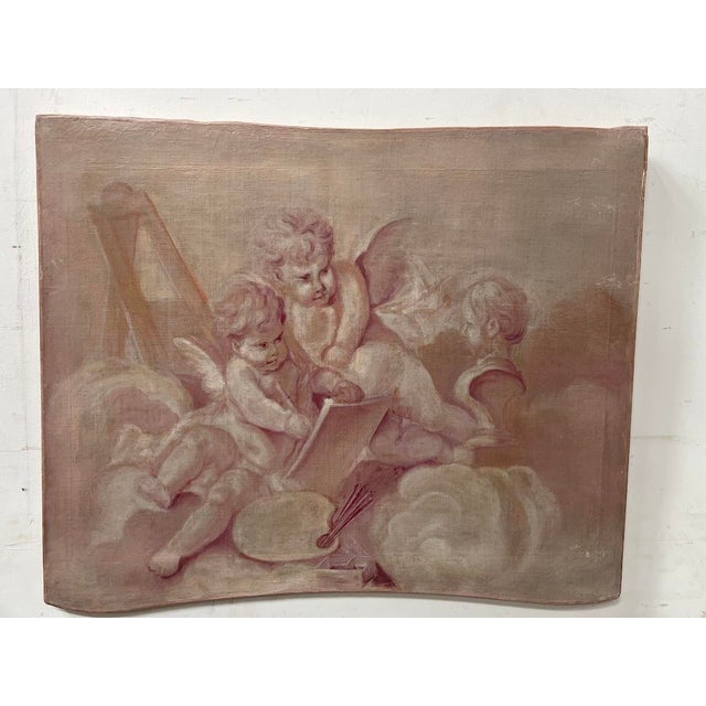 Putti, 19th Century, Oil Paintings on Canvas, Set of 2 For Sale - Image 10 of 18