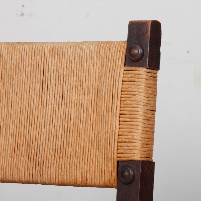 1950s Straw-Seated Chairs in Oak, 1950, Set of 4 For Sale - Image 5 of 10