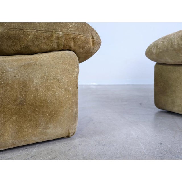 Khaki Space Age Lounge Chairs Three-Point by Luigi Colani for Cor, Sweden, Set of 2 For Sale - Image 8 of 11