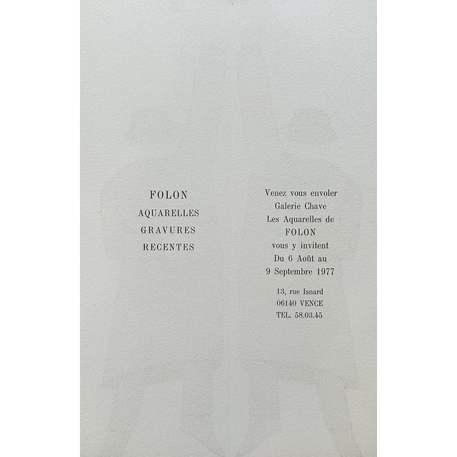 Jean-Michel Folon, Man and His Double, 1977 For Sale - Image 5 of 6
