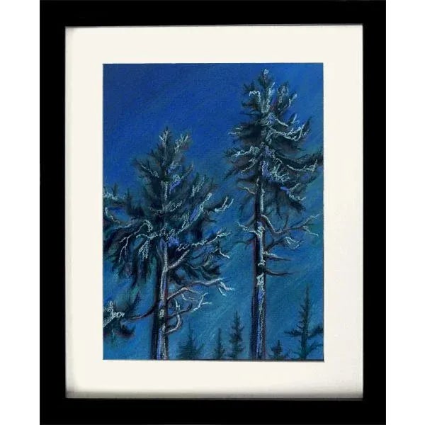 Landscape Night Pastel Painting by Kathleen Ney, Impressionist Moonrise Pastel For Sale - Image 4 of 5