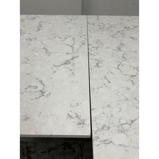 Stone Gray Room & Board Portica Marble Top Desk + Return For Sale - Image 8 of 12