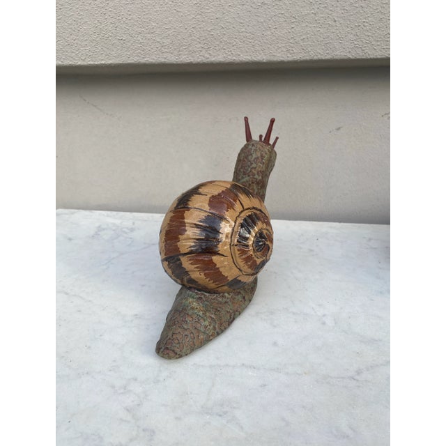 Terracotta Majolica Snail Bavent Normandy For Sale In Austin - Image 6 of 8