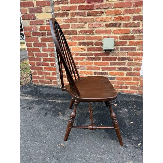 Vintage Windsor Style Hoop BraceBack Oak Side Chair For Sale - Image 10 of 18