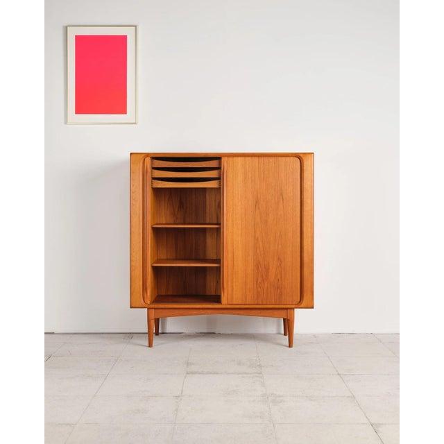Teak Highboard with Louvered Doors by Bernhard Pedersen & Søn, Denmark, 1960s For Sale - Image 6 of 18