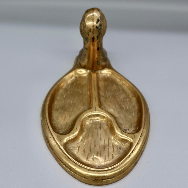 Vintage Brass Mallard Duck Valet Tray — Figural Desk Accessory For Sale In Austin - Image 6 of 9