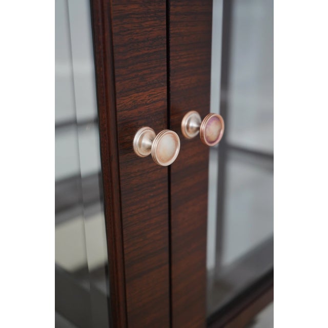 Brown Ethan Allen Modern Design Mahogany Display Cabinet For Sale - Image 8 of 12
