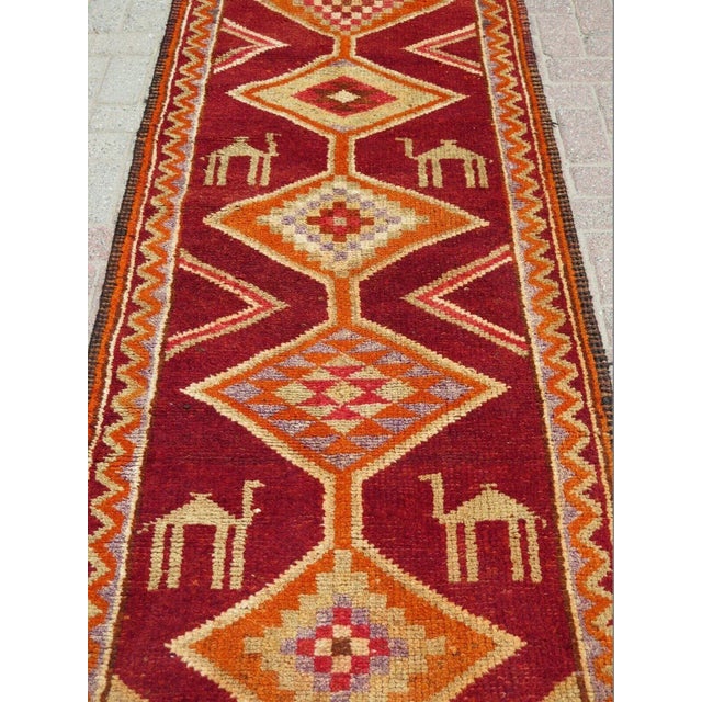 Mid-Century Modern Vintage Turkish Handknotted Runner Rug - 34"x144" For Sale - Image 3 of 10