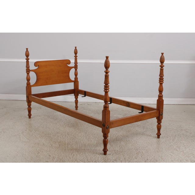 Pair of Pineapple Post Twin Size Maple Beds For Sale - Image 4 of 14