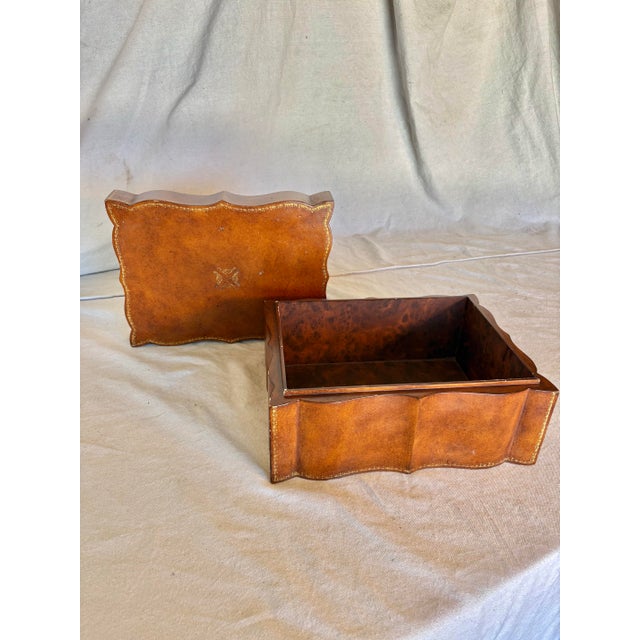 20th Century Italian Embossed Leather Box For Sale - Image 10 of 12