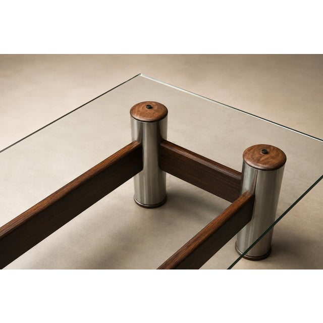 Brazilian Modern “Amelia” Coffee Table in Rosewood & Chrome-Plated Metal by Sergio Rodrigues, Brazil, 1965 For Sale - Image 12 of 17